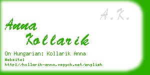 anna kollarik business card